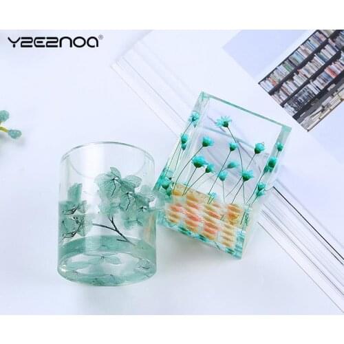 Silicone Mold Epoxy Resin DIY Pen Container Organizer Square Round Storage Holder Silica Molds Crafts Jewelry Making Charms UV