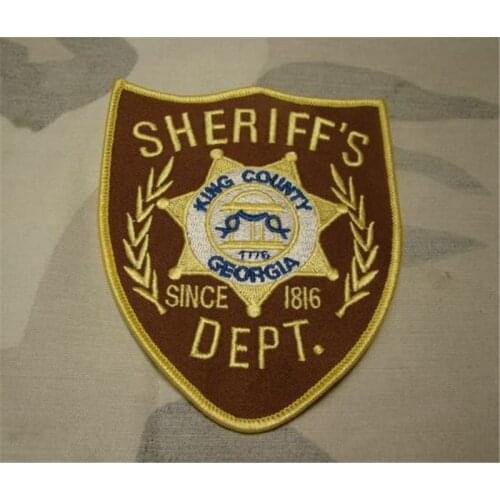 US The Walking Dead King County Sheriff Dept. patches Halloween Cosplay Costume patch armband shoulder emblem 2PC