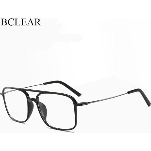 BCLEAR Super Light Square ULTEM Eyeglasses Double Beam Glasses Frame Men and Women Models Tide Big Face Comfortable