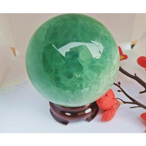 High Quality Natural Green Fluorite Sphere Shape Stone Hand Carved For Gift & Home Decor LP