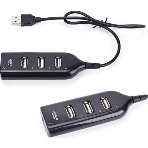 USB 2.0 High Speed 4 Ports Splitter Usb Hub Adapter For PC Laptop Computer Black And Can Only Be Used Individually