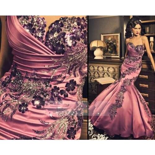 Vestido de festa longo robe de soiree appliques evening dresses 2019 sweetheart Formal gown women elegant mermaid evening dress