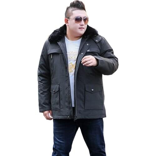 New Winter park Warm jacket Mens Fashion Casual jacket Mens Hooded With Detachable Large Fur Collar coat Large size XL-10XL