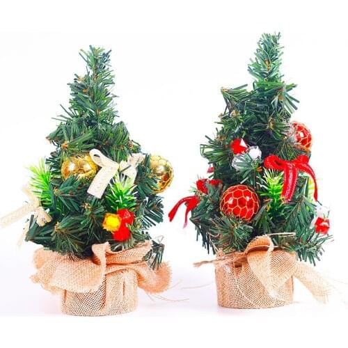 1PCS 20cm Red/Yellow Plastic Christmas Tree Decoration New Year Xmas Gift Ornament Decor Celebrate Supplies Artificial Tree