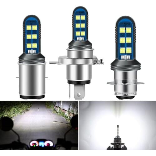 1pc H4 H6 BA20D P15D H6W LED Motorcycle Headlight 12SMD Bulbs Moto Lights Hi Lo beam Motorbike Fog Lamp DRL Lights 6000K White