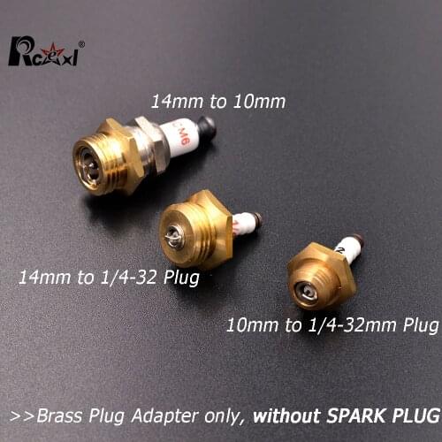 1 Piece RCEXL 14mm to 10mm/ 10mm to 1/4-32/ 14mm to 1/4-32 Spark Plug Bushing Adapter Copper Conversion