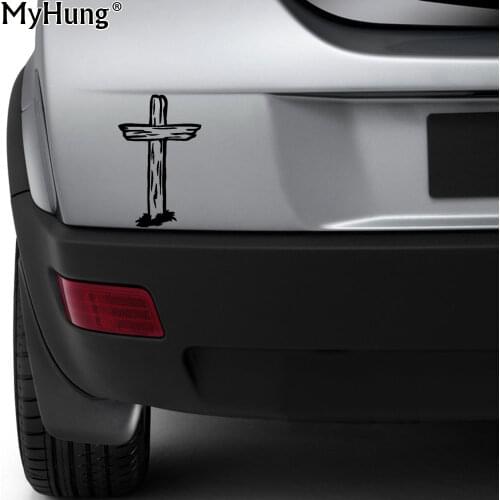 10cm*15cm New Vinyl Sticker Decals Faith Jesus Cross Decal Car Truck Window Wall Laptop Tool Boxes Bumper Stickers Car Styling
