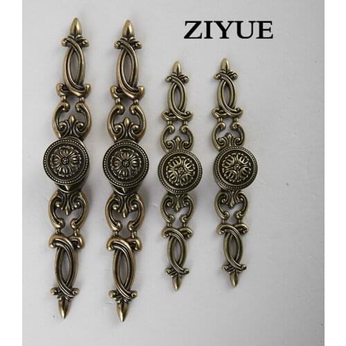 2PCS/Lot Free Shipping Drawer Cabinet Door Handle Long Antique European Zinc Alloy