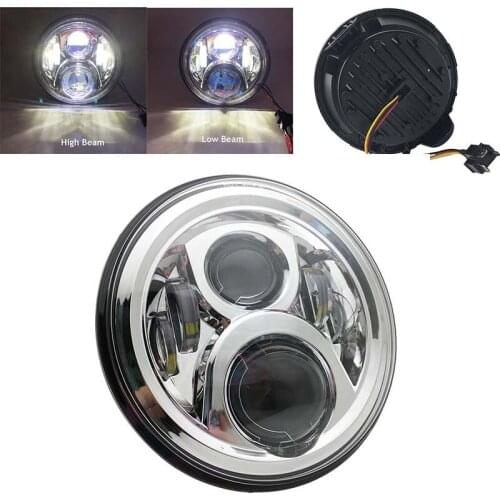 7 inch Round LED Headlight Lamp With DRL Angle Eyes Halo 7" For Honda CB 400 500 1300 Hornet 250 600 900 VTR 250