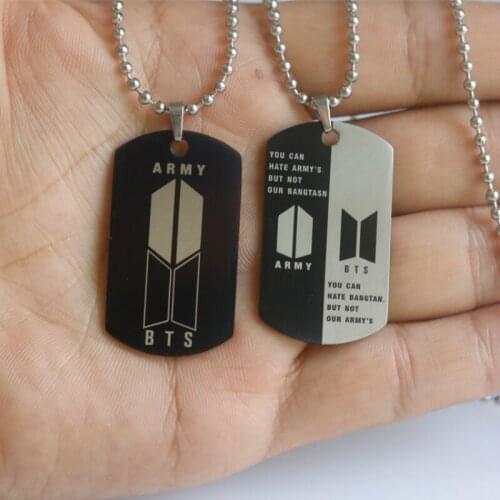 Stainless Steel Army Letter Pendant Necklace Fashion College Style Couple Style All-match Cool Gift Wholesale BT-A1A2