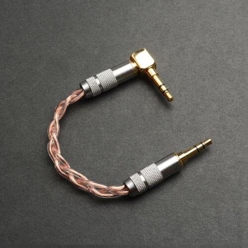 OKCSC Male To Male 3.5mm To 3.5mm Audio Stereo Cable AUX Connection 3.5 Mm Jack for Headphone Amplifier L Type One Side