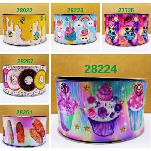 Free shipping 50 yard cartoon printed grosgrain ribbon 27649