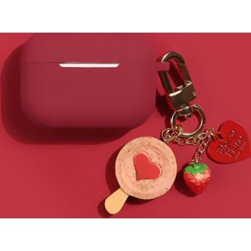 For Airpods case cover silicone soft shell All-inclusive protect Wine Red solid color Earphone case cute Airpod pro 3 cases