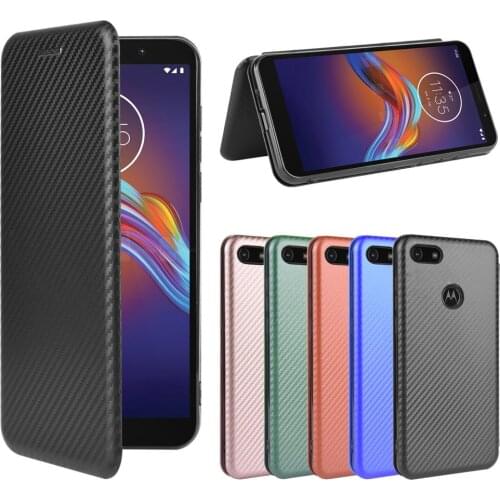 For Motorola Moto E6 Play Case For Moto E6 Play Case Carbon Fiber Flip Leather Case For Motorola Moto E6 Play Case Cover 5.5"