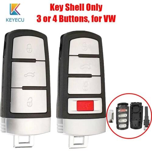 Keyecu Remote 3 / 4 Buttons Car Key Case For Volkswagen VW Passat CC B6 B7 B7L CC R36 Maogotan B5 Passat 3C Car Key Shell