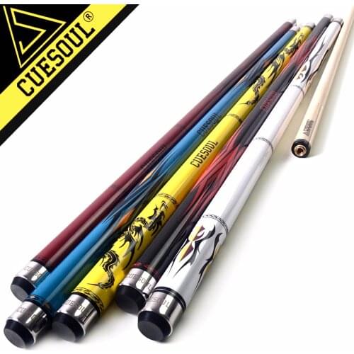 CUESOUL SOOCOO Series 58" 19oz 11.5/12.75mm Tip Maple Pool Cue Stick Set with Joint/Shaft Protector and Cue Towel