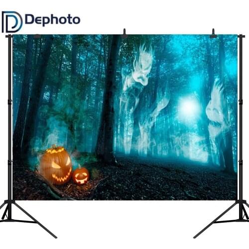 Dephoto Halloween Pumpkin Ghost Wild Horrible Scenic Photographic Backgrounds Customized Photography Backdrops For Photo Studio