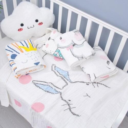 Baby Bath Towels Six Layers Newborn Cart Quilt Cartoon Animal Cotton Gauze Seersucker Wrap Boys Girls Receiving Blanket New AA09