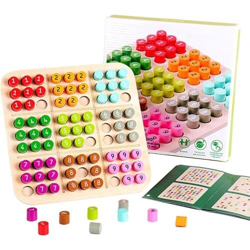Children Sudoku Games Chess Toys Cognitive Color Digital Board Party Brain Training Games Educational Sudoku Puzzles Wooden Toys