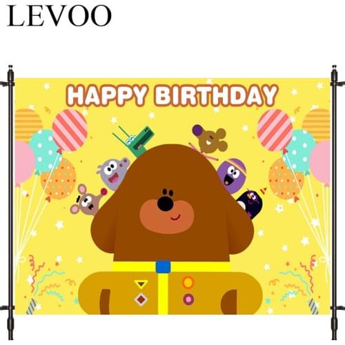 LEVOO Photography Background Birthday Happy Bear Balloon Party Child Fabric Custom Shoot Prop Background Photocall Photo Studio