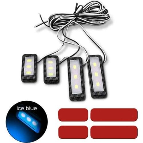 652F 4Pcs Bowl Handle Armrest Light Car Door Interior Light LED Atmosphere Light Auto Interior Door Light Decorative Lamp