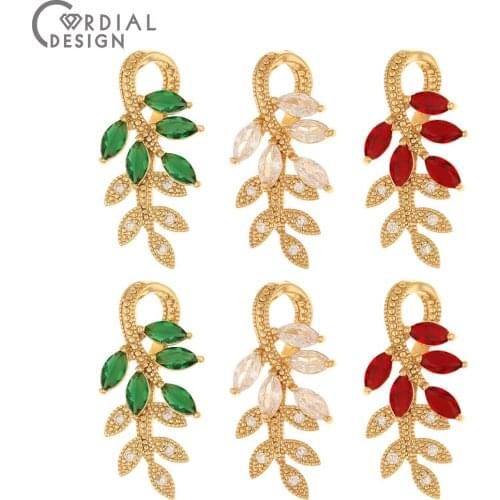 Cordial Design 30Pcs 14*29MM Jewelry Findings & Components/CZ Pendant For Earrings/Jewelry Accessories/Hand Made/DIY Charms