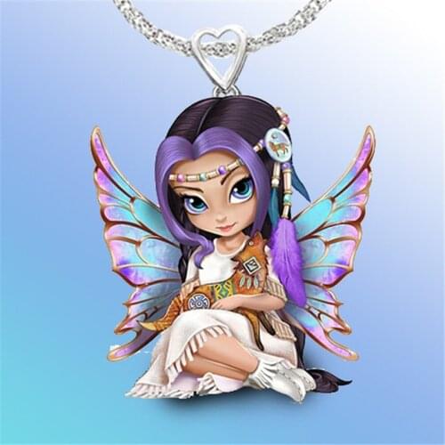 Exquisite Fashionable Cute Fairy Princess Pendant Womens Necklace Heart-shaped Jewelry Jewelry Trinket Charm Gift