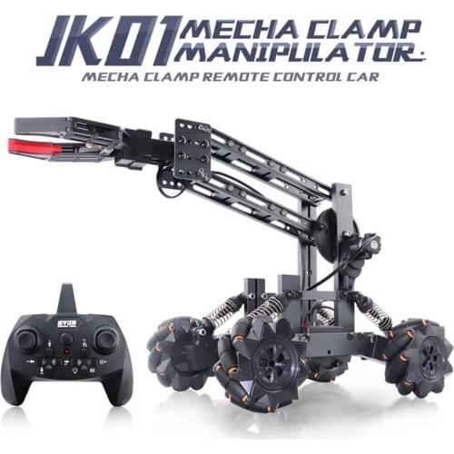 JK01 DIY 14CH 2.4GHz RC Grab Car Mecha Clamp Manipulator 4WD Alloy DIY Assembly Engineering Vehicle Remote Control Car Kids Gift