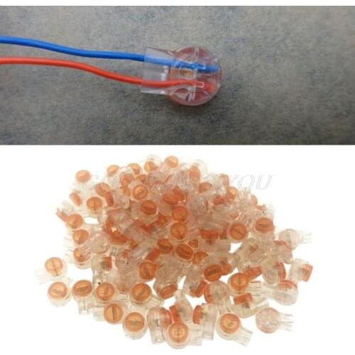 200pcs Wire Line UY2 K1 Terminal Block Connectors Scotchlok 0.4-0.7mm Butt For Telephone Network Cable No Grease Drop Shipping