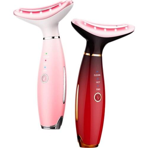 Facial Massager Remove Double Chin Device LED Photon Heating Therapy Anti-Wrinkle Neck Care Tool Vibration Skin Lifting Tighten