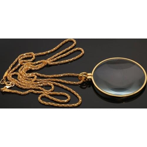 Monocle Lens Necklace With 6x Magnifier Magnifying Chain Glass Pendant Eye Loupe hanging ornaments Jewelry Tools & Equipments