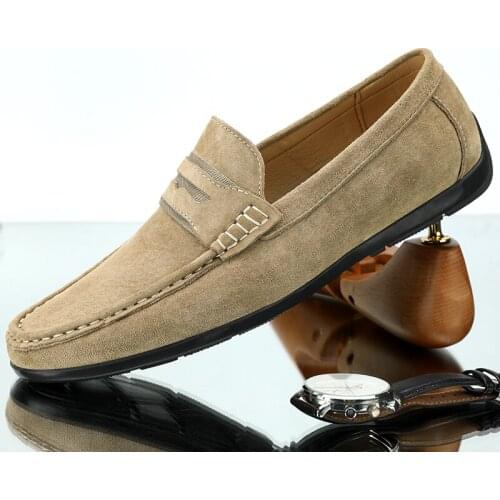 Genuine Leather Suede Shoes Men High Quality Mens Loafers Casual Soft Moccasins Man Luxury Flats Slip-on Comfy Driving Shoes