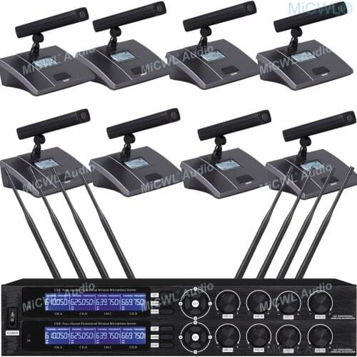 MiCWL High Quality Short Pipe 8 Desktop Table Digital Wireless Microphone System Company Press Conference Room Mics Sets