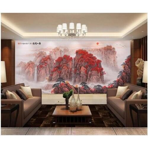 3d room wallpaper custom photo Chinese Taishan Mountain sunrise background wall home decor living room wallpaper for walls 3 d
