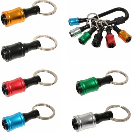 New Key Chain Extension,1/4inch Hex Shank Aluminum Alloy Screwdriver Bits Holder Extension Bar Drill Screw Adapter Quick Releas