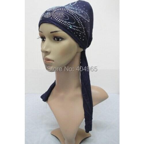 H862 new style cotton jersey hats with tie on back,hijab underscarf