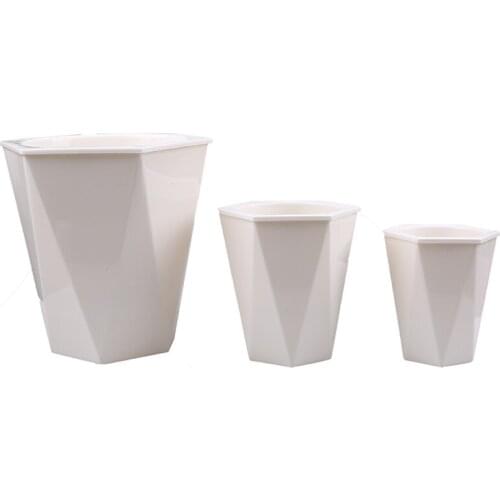 Plastic Flower Pot White/Pink/ Blue Automatic Water-absorbing Flowerpot Creative Garden Plant Cultivation Small Pot S/M/L