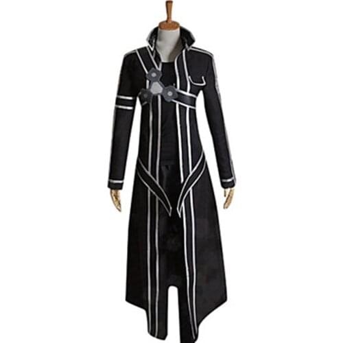 Anime Sword Art Online Cosplay Kirigaya Kazuto Swordsman Suit Cos Halloween Party Full set Top+Jack+Pants+Shoulder Strap+Gloves