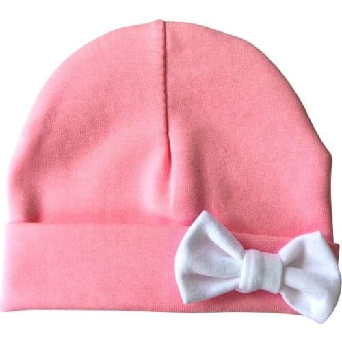 Autumn Winter Baby Girls Cotton Butterfly Hat For Newborn Infant Caps 0-3 Months