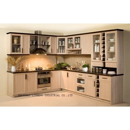 Modern solid wood kitchen cabinet (LH-SW008)