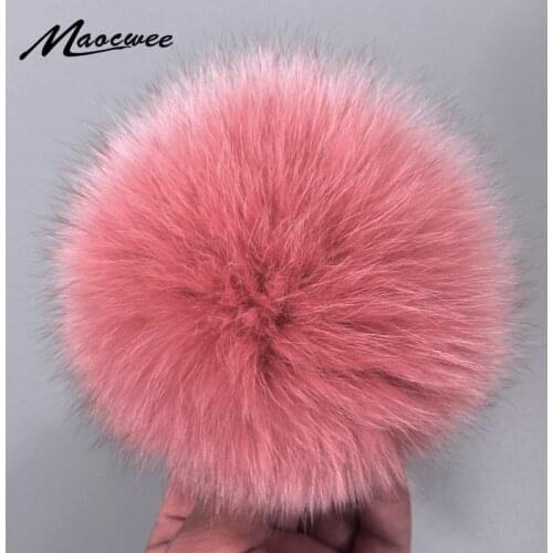 Super Big 13-15cm Colorful Arctic Fox Fur Pompoms Luxury Fur Balls For Knitted Wool Hat Cap Winter Beanies Real Fur Pom poms