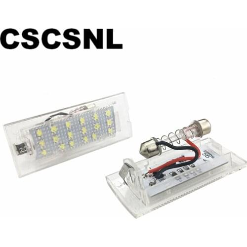 2pcs/set 18 LED Error Free License Number Plate Light For BMW X5 E53 X3 E83 1999-2006 X3 E83 2003-2010 Car Styling Accessories