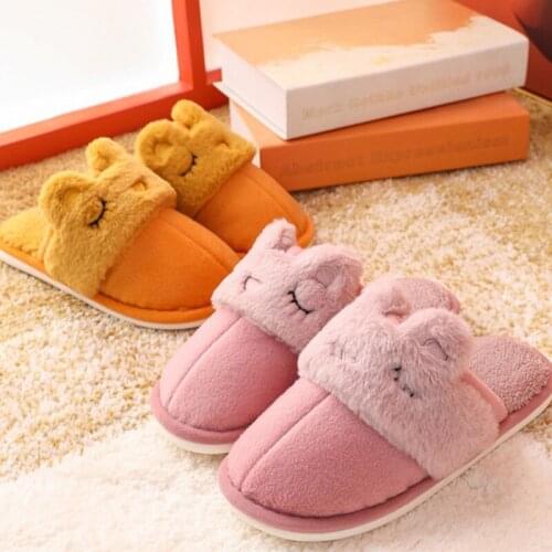Winter Indoor Women Slippers Home House Plush Soft Cotton Female Slipper Non-slip Floor Flat Shoes Bedroom Casual Woman Slides