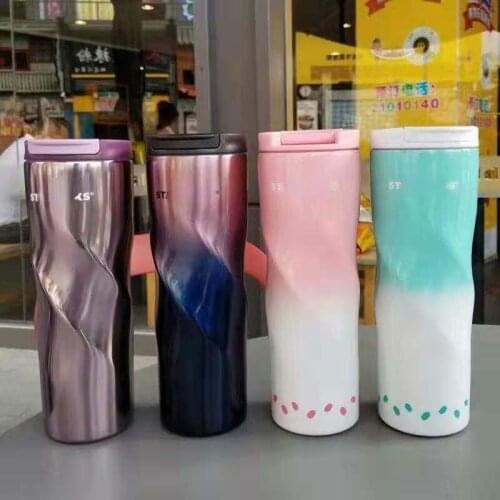 Star Father Spiral Gradient Stainless Steel Vacuum Flask Car Male and Female Students Coffee Gift Cup Customization