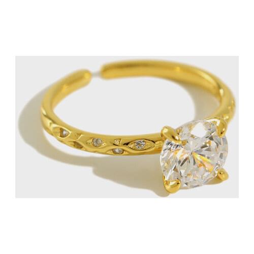 100% 925 sterling silver wedding rings for women, classic cubic zirconia engagement ring girlfriend gift anillos silver jewelry