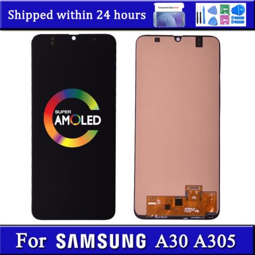 AMOLED LCD Display For SAMSUNG GALAXY A30 A305/DS A305FN A305G Touch Screen Digitizer Assembly For Samsung A30 LCD