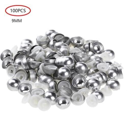 100Pcs 16-30# Aluminum Round Fabric Covered Cloth Button Plastic Back Cover Mushroom Domed Buttons DIY Handmade Clothing Sewing