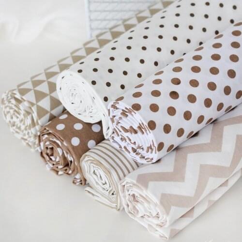 160x50cm Coffee Color Series Twill Cotton Sewing Fabric, Making Baby Bedding Childrens Bed Sheet Duvet Cover Cloth
