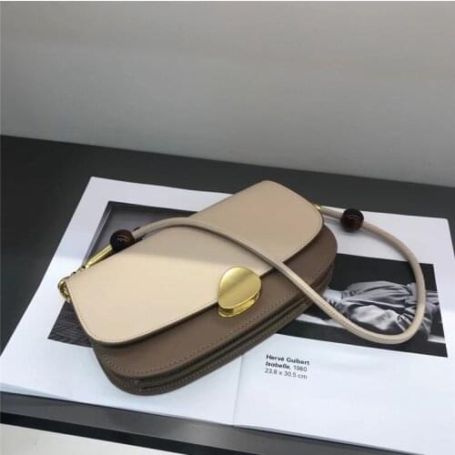 2021new Design Pu Quality Bag INS Popular Chic Mini Single Shoulder Bag Stripe with Bead Metal Buckle Bag