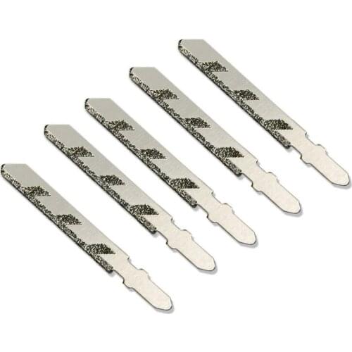 5Pcs 101mm 4 Inch T Shank Jigsaw Blades Diamond Coated Jig Saw Blade Set Masonry Granite Tile Cutting Power Tools Accessories